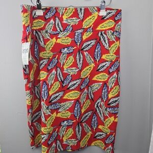 Lula Roe Cassie Skirt 2XL Lularoe Floral Leaf